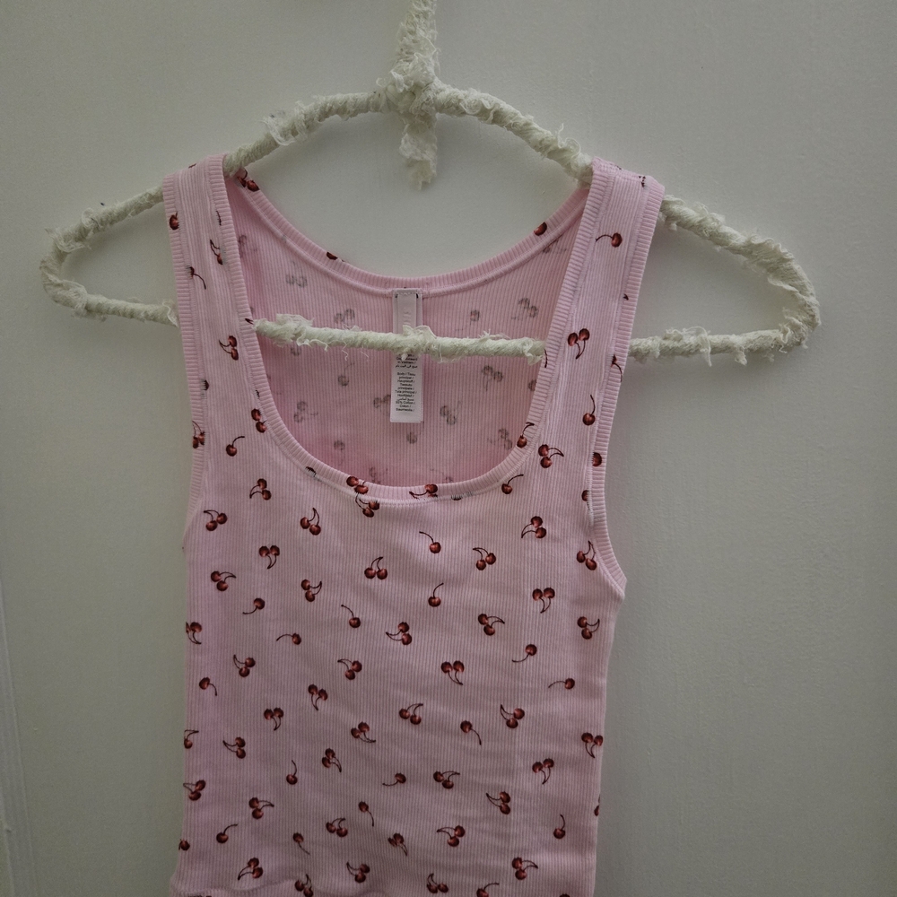 SKIMS Limited Edition Cherry Blossom Soft Lounge Tank in cherry print. 